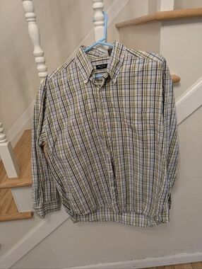 Alan Flusser - Men's Long Sleeve Buttondown Shirt - Size Large - 100% Cotton